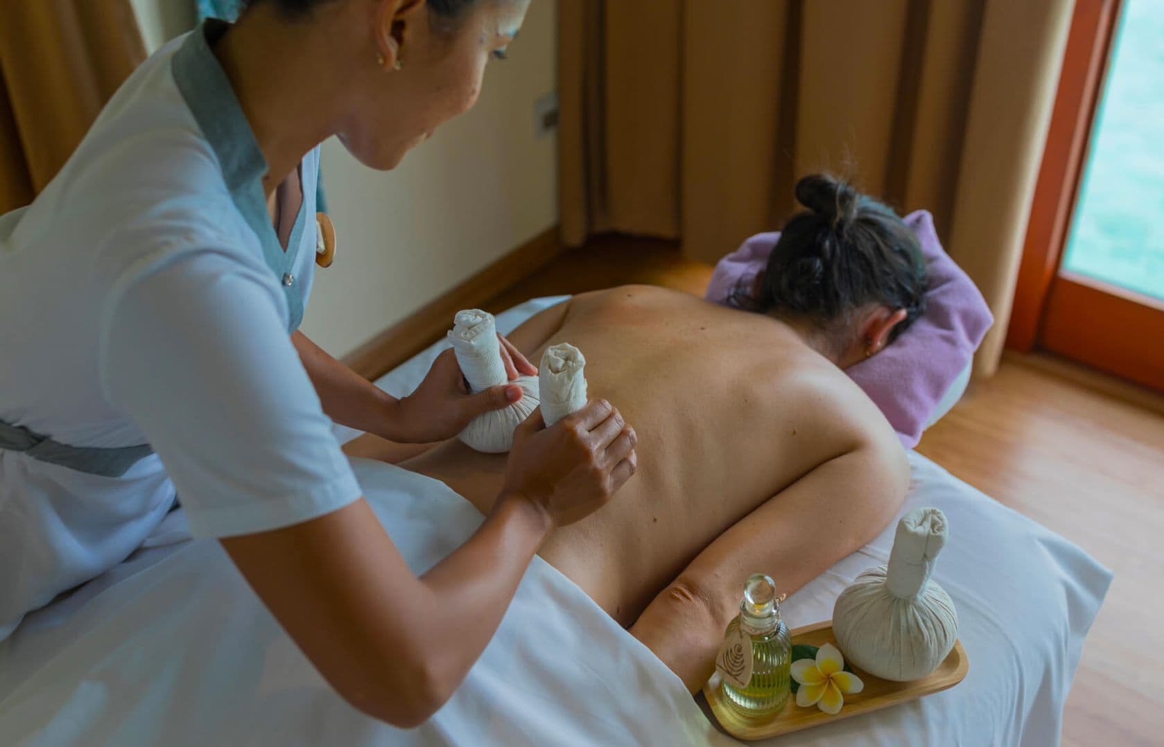 One of the various spa therapies given to a client at ELE | NA spa